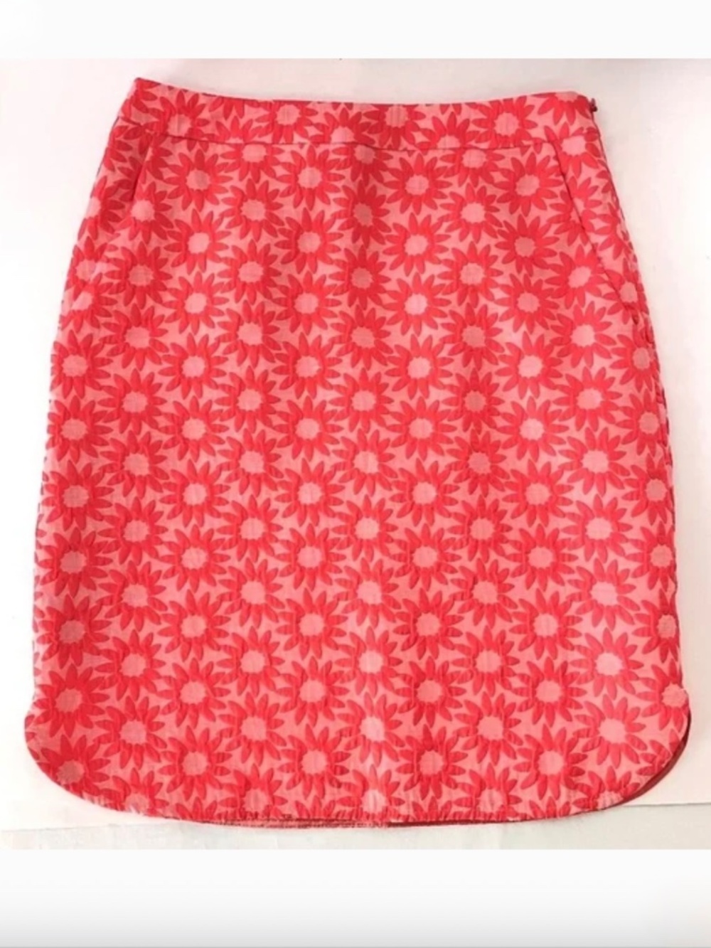 BODEN Daisy Jacquard Skirt Coral Pink 2 Lined Pockets